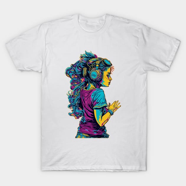 Girl with Headphones T-Shirt by VoluteVisuals